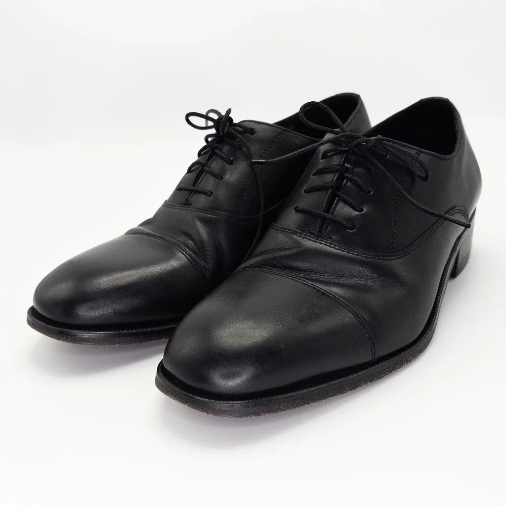 Florsheim Men's Black Leather Cap Toe Oxford Dress Shoes Size 8D Lace Up